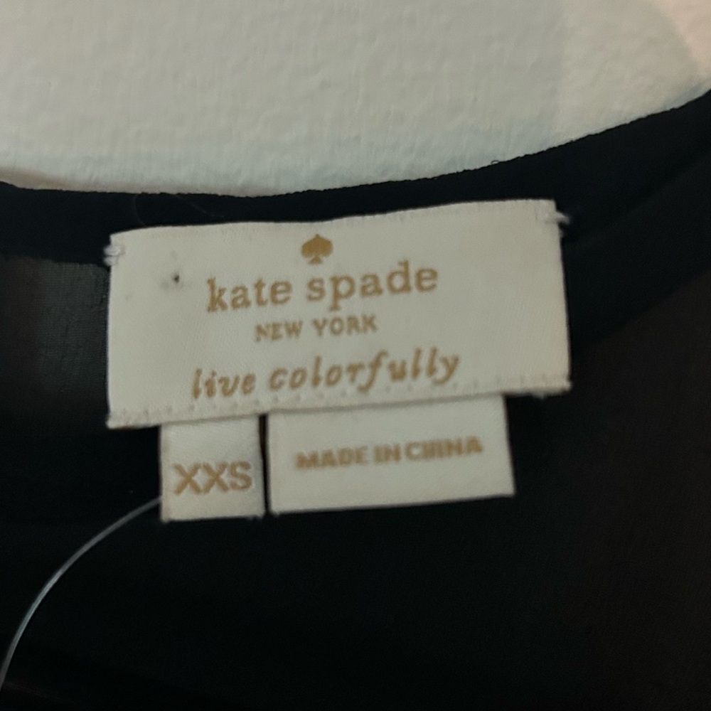 NWT Kate Spade Spot Chiffon Dress Black & Cream Size xxs - Picture 4 of 8